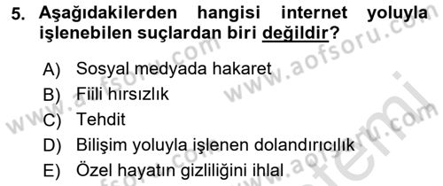 İnternet Ve Mobil Pazarlama Dersi 2023 - 2024 Yılı (Final) Dönem Sonu Sınav Soruları 5. Soru
