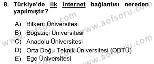 İnternet Ve Mobil Pazarlama Dersi 2023 - 2024 Yılı (Final) Dönem Sonu Sınav Soruları 8. Soru