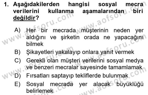 İnternet Ve Mobil Pazarlama Dersi 2023 - 2024 Yılı Yaz Okulu Sınav Soruları 1. Soru