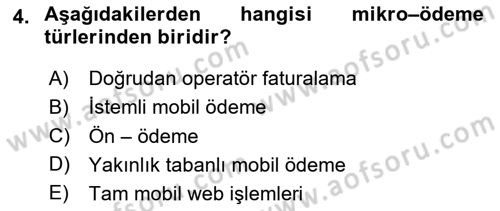 İnternet Ve Mobil Pazarlama Dersi 2023 - 2024 Yılı Yaz Okulu Sınav Soruları 4. Soru