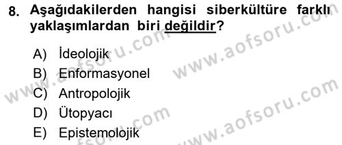 İnternet Ve Mobil Pazarlama Dersi 2023 - 2024 Yılı Yaz Okulu Sınav Soruları 8. Soru