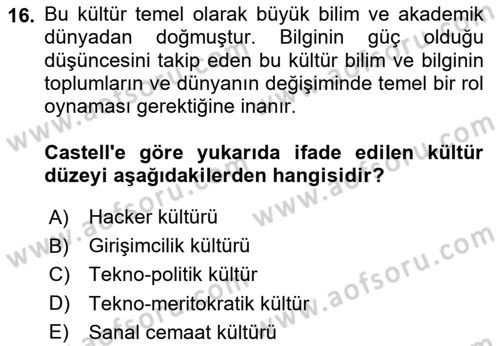 İnternet Ve Mobil Pazarlama Dersi 2024 - 2025 Yılı (Vize) Ara Sınav Soruları 16. Soru