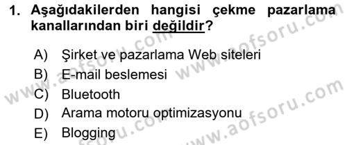 İnternet Ve Mobil Pazarlama Dersi 2024 - 2025 Yılı (Final) Dönem Sonu Sınav Soruları 1. Soru
