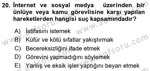 İnternet Ve Mobil Pazarlama Dersi 2024 - 2025 Yılı (Final) Dönem Sonu Sınav Soruları 20. Soru