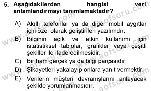İnternet Ve Mobil Pazarlama Dersi 2024 - 2025 Yılı (Final) Dönem Sonu Sınav Soruları 5. Soru