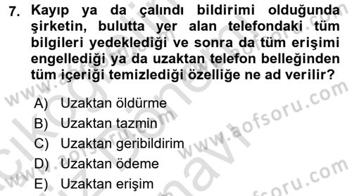 İnternet Ve Mobil Pazarlama Dersi 2024 - 2025 Yılı (Final) Dönem Sonu Sınav Soruları 7. Soru