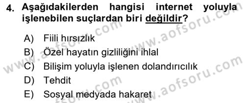 İnternet Ve Mobil Pazarlama Dersi 2024 - 2025 Yılı Yaz Okulu Sınav Soruları 4. Soru