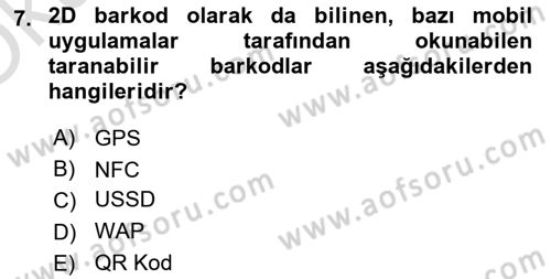 İnternet Ve Mobil Pazarlama Dersi 2024 - 2025 Yılı Yaz Okulu Sınav Soruları 7. Soru