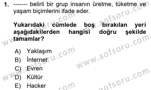 İnternet Ve Mobil Pazarlama Dersi 2025 - 2026 Yılı (Vize) Ara Sınav Soruları 1. Soru