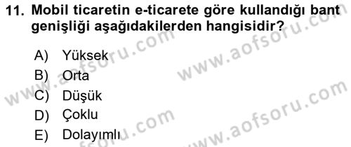 İnternet Ve Mobil Pazarlama Dersi 2025 - 2026 Yılı (Vize) Ara Sınav Soruları 11. Soru