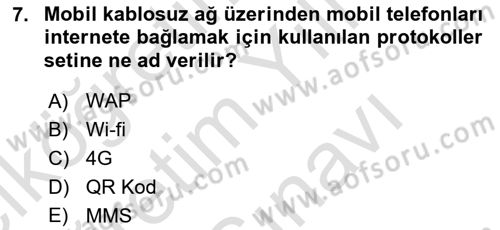 İnternet Ve Mobil Pazarlama Dersi 2025 - 2026 Yılı (Vize) Ara Sınav Soruları 7. Soru