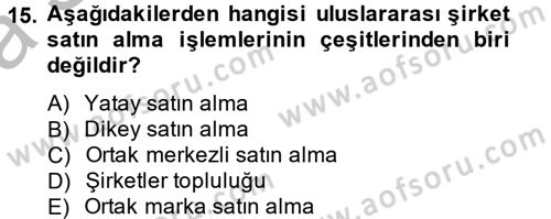 Küresel Pazarlama Dersi 2012 - 2013 Yılı (Vize) Ara Sınav Soruları 15. Soru