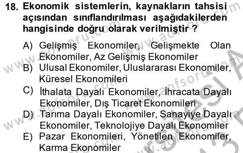 Küresel Pazarlama Dersi 2012 - 2013 Yılı (Vize) Ara Sınav Soruları 18. Soru