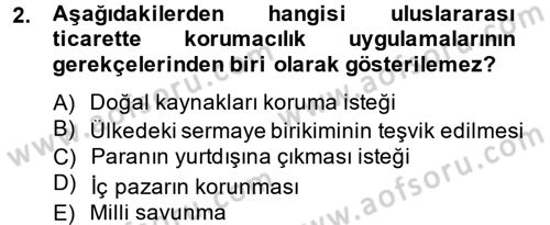 Küresel Pazarlama Dersi 2012 - 2013 Yılı (Vize) Ara Sınav Soruları 2. Soru