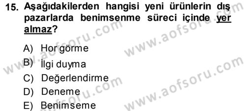 Küresel Pazarlama Dersi 2013 - 2014 Yılı (Vize) Ara Sınav Soruları 15. Soru