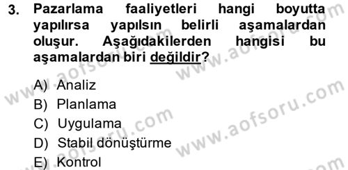 Küresel Pazarlama Dersi 2014 - 2015 Yılı (Vize) Ara Sınav Soruları 3. Soru
