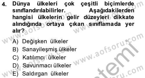Küresel Pazarlama Dersi 2014 - 2015 Yılı (Final) Dönem Sonu Sınav Soruları 4. Soru