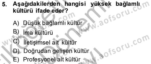 Küresel Pazarlama Dersi 2014 - 2015 Yılı (Final) Dönem Sonu Sınavı 5. Soru