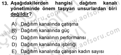 Küresel Pazarlama Dersi 2015 - 2016 Yılı (Final) Dönem Sonu Sınavı 13. Soru