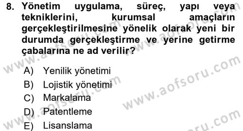 Küresel Pazarlama Dersi 2015 - 2016 Yılı (Final) Dönem Sonu Sınav Soruları 8. Soru