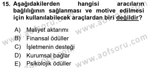 Küresel Pazarlama Dersi 2015 - 2016 Yılı Tek Ders Sınav Soruları 15. Soru