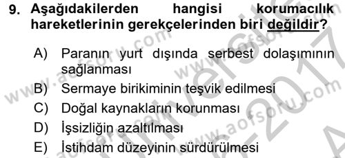 Küresel Pazarlama Dersi 2016 - 2017 Yılı (Vize) Ara Sınav Soruları 9. Soru