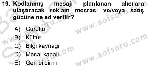 Küresel Pazarlama Dersi 2016 - 2017 Yılı (Final) Dönem Sonu Sınav Soruları 19. Soru
