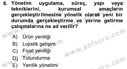 Küresel Pazarlama Dersi 2017 - 2018 Yılı (Final) Dönem Sonu Sınav Soruları 8. Soru