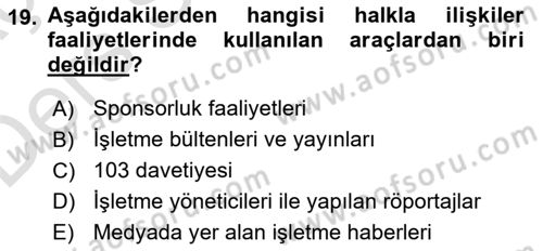 Küresel Pazarlama Dersi 2018 - 2019 Yılı 3 Ders Sınav Soruları 19. Soru