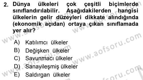 Küresel Pazarlama Dersi 2018 - 2019 Yılı 3 Ders Sınav Soruları 2. Soru