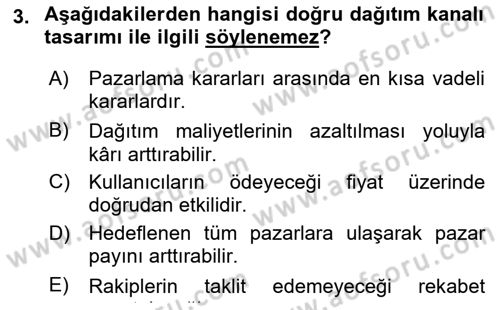 Küresel Pazarlama Dersi 2020 - 2021 Yılı Yaz Okulu Sınav Soruları 3. Soru