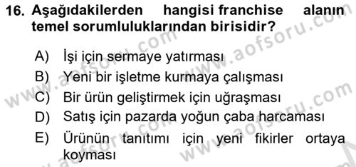 Küresel Pazarlama Dersi 2021 - 2022 Yılı (Vize) Ara Sınav Soruları 16. Soru