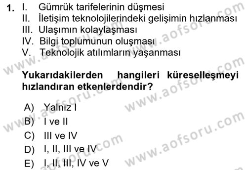 Küresel Pazarlama Dersi 2021 - 2022 Yılı Yaz Okulu Sınav Soruları 1. Soru