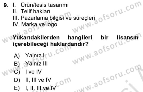 Küresel Pazarlama Dersi 2021 - 2022 Yılı Yaz Okulu Sınav Soruları 9. Soru