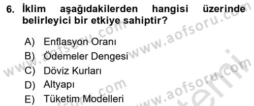 Küresel Pazarlama Dersi 2023 - 2024 Yılı (Vize) Ara Sınav Soruları 6. Soru