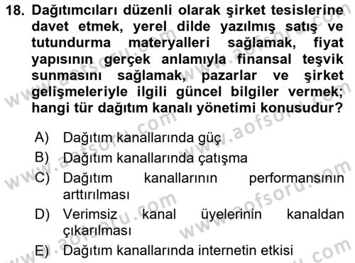 Küresel Pazarlama Dersi 2023 - 2024 Yılı Yaz Okulu Sınav Soruları 18. Soru
