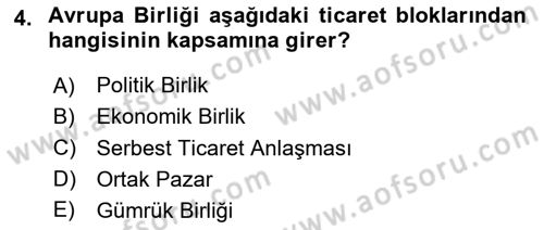 Küresel Pazarlama Dersi 2023 - 2024 Yılı Yaz Okulu Sınav Soruları 4. Soru