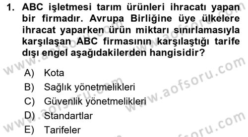 Küresel Pazarlama Dersi 2024 - 2025 Yılı (Final) Dönem Sonu Sınav Soruları 1. Soru