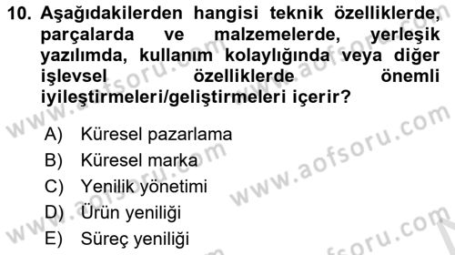Küresel Pazarlama Dersi 2024 - 2025 Yılı (Final) Dönem Sonu Sınav Soruları 10. Soru