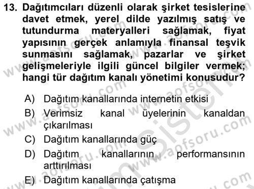 Küresel Pazarlama Dersi 2024 - 2025 Yılı (Final) Dönem Sonu Sınav Soruları 13. Soru
