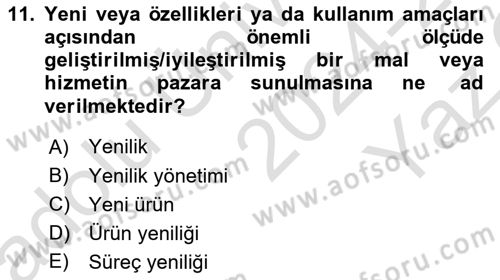 Küresel Pazarlama Dersi 2024 - 2025 Yılı Yaz Okulu Sınav Soruları 11. Soru
