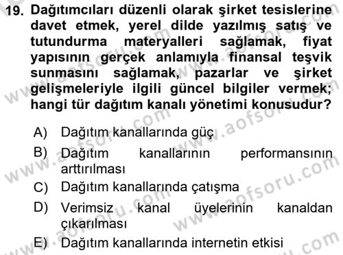 Küresel Pazarlama Dersi 2024 - 2025 Yılı Yaz Okulu Sınav Soruları 19. Soru