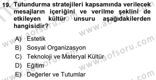 Küresel Pazarlama Dersi 2025 - 2026 Yılı (Vize) Ara Sınav Soruları 19. Soru