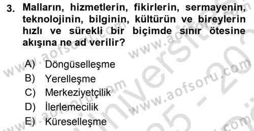 Küresel Pazarlama Dersi 2025 - 2026 Yılı (Vize) Ara Sınav Soruları 3. Soru