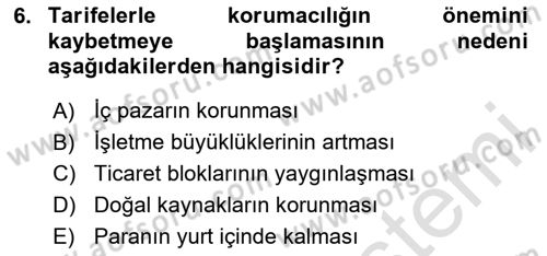 Küresel Pazarlama Dersi 2025 - 2026 Yılı (Vize) Ara Sınav Soruları 6. Soru