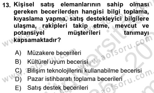 Küresel Pazarlama Dersi 2025 - 2026 Yılı (Final) Dönem Sonu Sınav Soruları 13. Soru