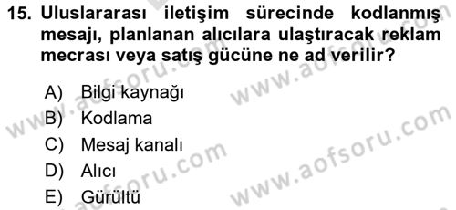 Küresel Pazarlama Dersi 2025 - 2026 Yılı (Final) Dönem Sonu Sınav Soruları 15. Soru