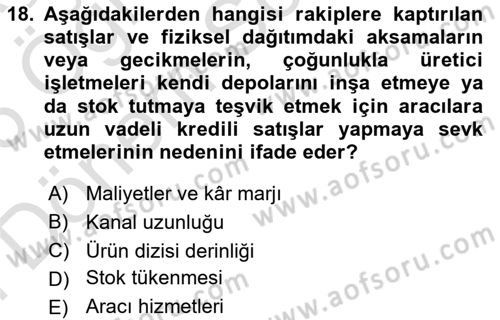 Küresel Pazarlama Dersi 2025 - 2026 Yılı (Final) Dönem Sonu Sınav Soruları 18. Soru