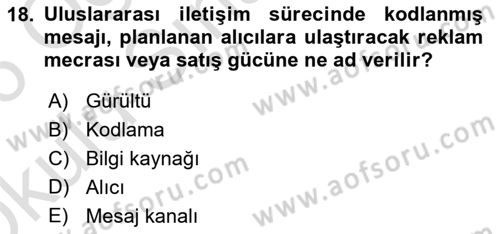 Küresel Pazarlama Dersi 2025 - 2026 Yılı Yaz Okulu Sınav Soruları 18. Soru