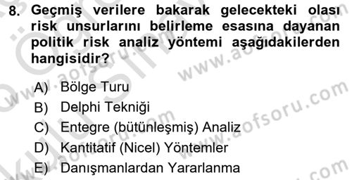 Küresel Pazarlama Dersi 2025 - 2026 Yılı Yaz Okulu Sınav Soruları 8. Soru